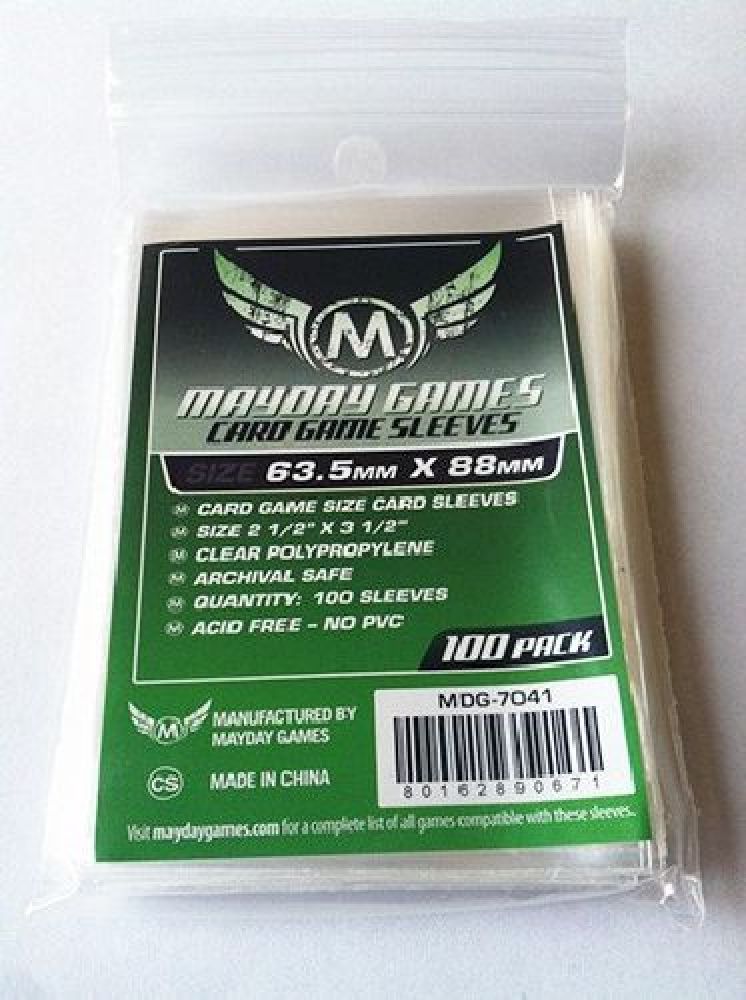 100 Mayday Games Standard Card Game Sleeves (63.5 MM X 88 MM ) MDG7041
