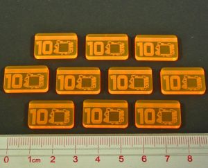 Bag of 10x 10 credit tokens for Android Netrunner LCG