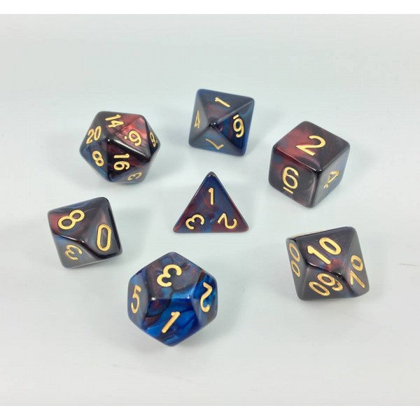 Red and Blue Blend Roleplaying Dice Set ideal for DND