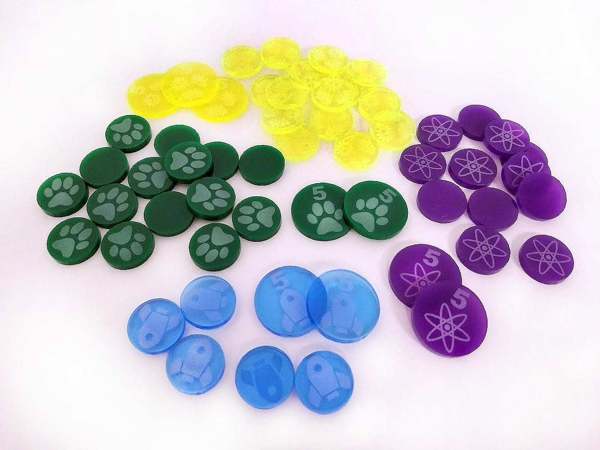 Acrylic Resource Tokens compatible with Terraforming Mars