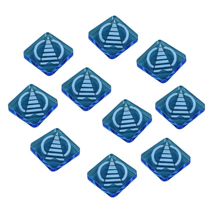 LITKO Space Fighter Cloak Tokens, Fluorescent Blue (10) for X-Wing 2nd edition