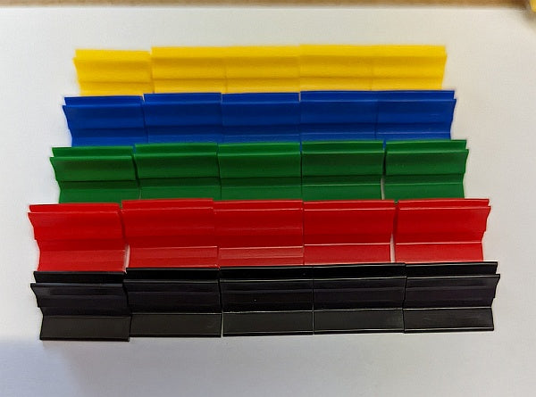 Mixed pack of 25 rectangular card stands