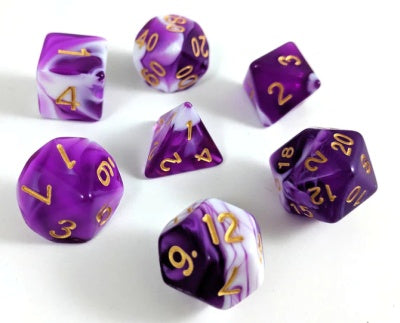 Purple LegendDice Marble Dice Set