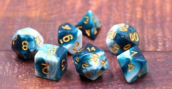 Bluey Green Ink LegendDice Marble Dice Set