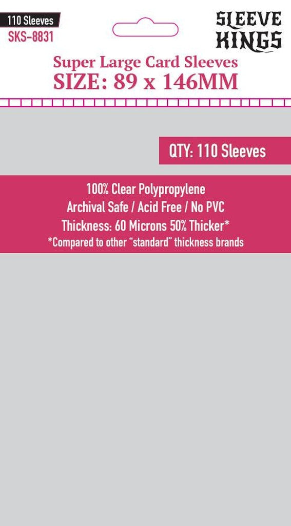 Sleeve Kings Standard "Super Large" Sleeves (89x146mm) - 110 Pack, SKS-8831
