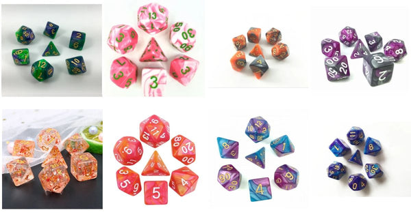 Multi-Colour Roleplaying D&D 7 Dice Sets