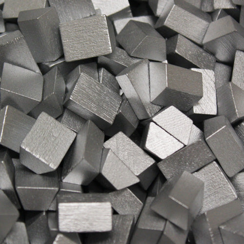 Wooden shiny silver bar token