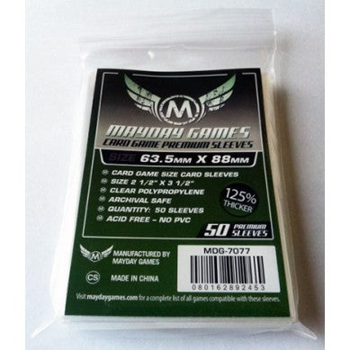 63.5 x 88mm card sleeves Exact Fit These standard sleeves are clear and some of the thickest sleeves available for maximum protection! Percival Clear Card Sleeves