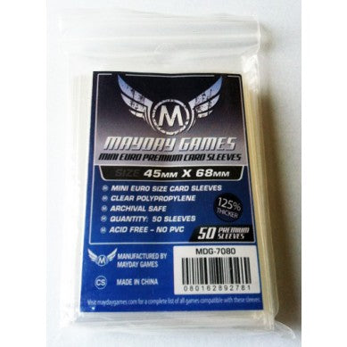 50 Mayday Games Premium Mini Euro Card Sleeves (45 MM X 68 MM) MDG7080