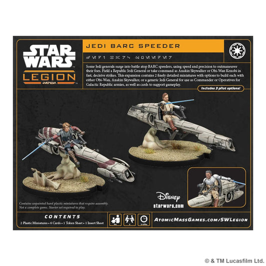 Star Wars Legion Jedi General on BARC Speeder