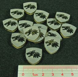 Bag of 15x Wolf Acrylic power tokens House Stark  for A Game of Thrones LCG 2nd Edition