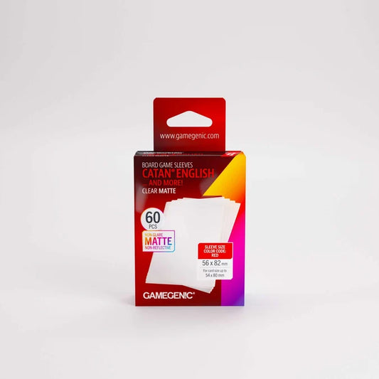 Gamegenic Board Game Sleeves Standard CATAN Clear Matte (60 ct.)