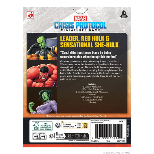Marvel Crisis Protocol Leader, Red Hulk, & Sensational She-Hulk Character Pack
