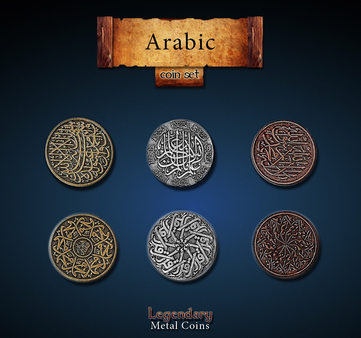 Arabic Coin Set Legendary Metal Coins