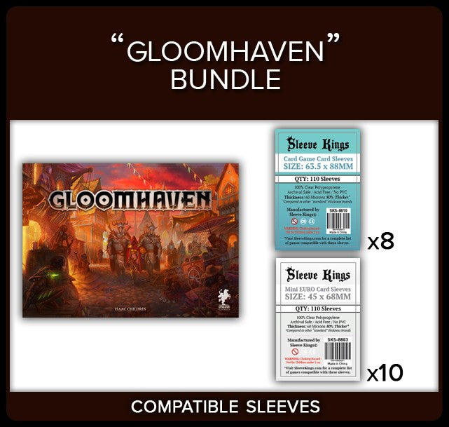 "Gloomhaven" Compatible Sleeve King Bundle (8803 X 10 + 8810 X 8)