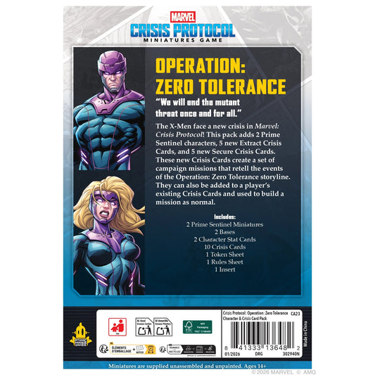 Marvel Crisis Protocol Operation Zero Tolerance Crisis Card Pack