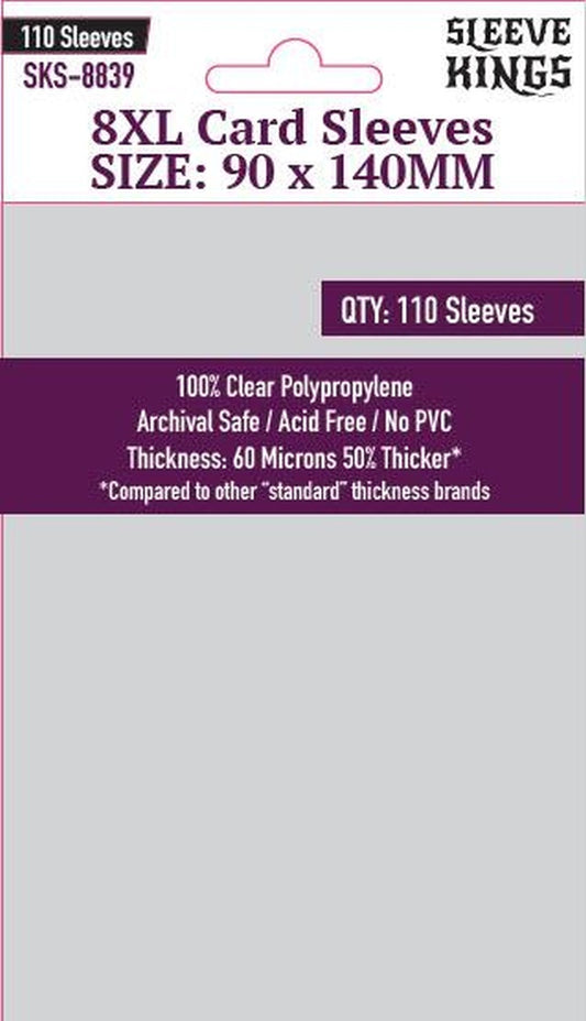 Sleeve Kings Standard "8XL" Sleeves (90 X 140 MM) (Castle von Loghan, Phantom: Treasures of Drakon) - 110 Pack, SKS-8839