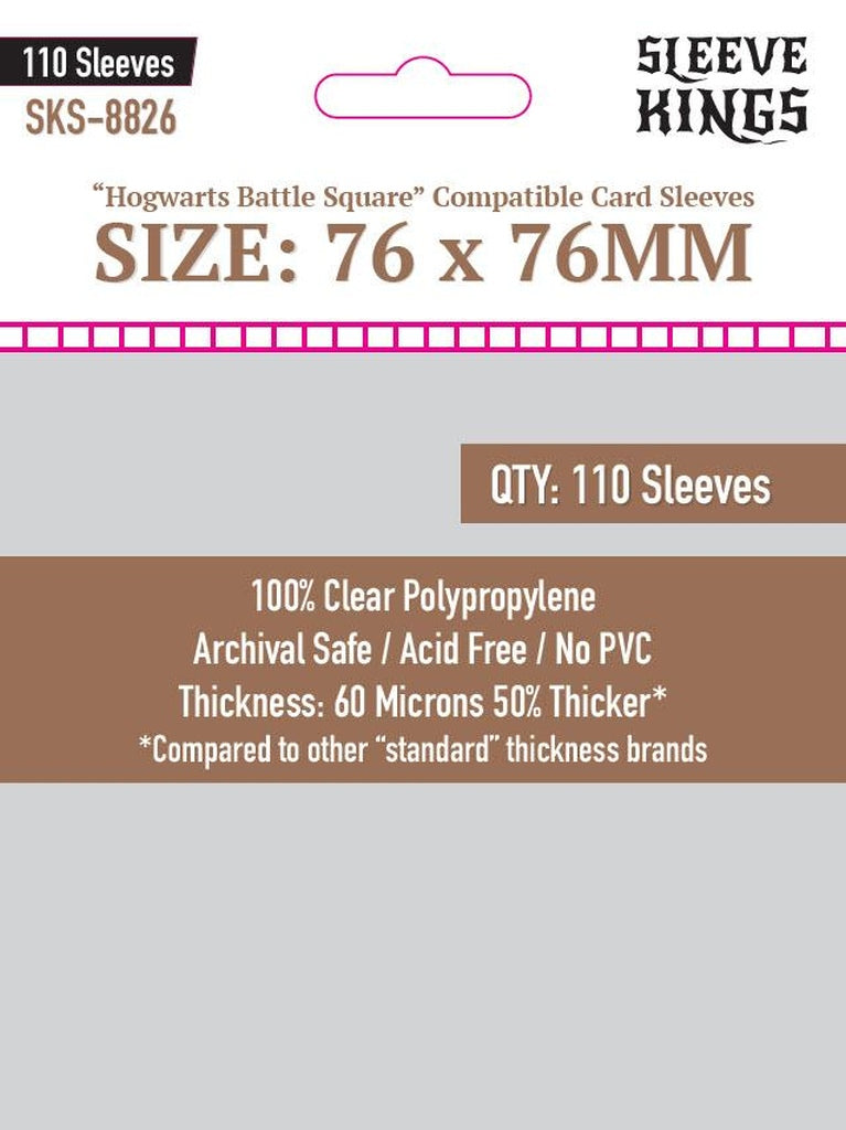 Sleeve Kings Standard "Hogwarts Battle Square Compatible" Sleeves (76x76mm) - 110 Pack, SKS-8826
