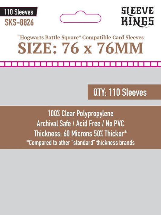 Sleeve Kings Standard "Hogwarts Battle Square Compatible" Sleeves (76x76mm) - 110 Pack, SKS-8826