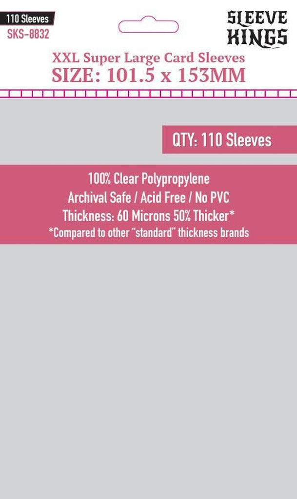 Sleeve Kings Standard "XXL Super Large" Sleeves (101.5x153mm) - 110 Pack, SKS-8832