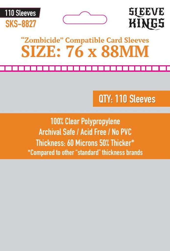 Sleeve Kings Standard "Zombicide Compatible" Sleeves (76x88mm) - 110 Pack, SKS-8827