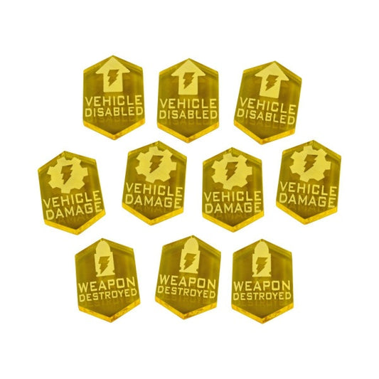 Vehicle Combat Token Set for Star Wars: Legion, Transparent Yellow (10)