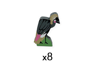 Wingspan African Black Crowned Crane 8 meeple set