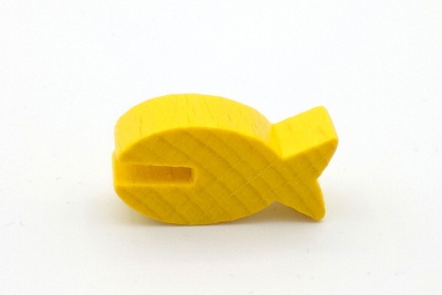 1 wooden yellow fish token