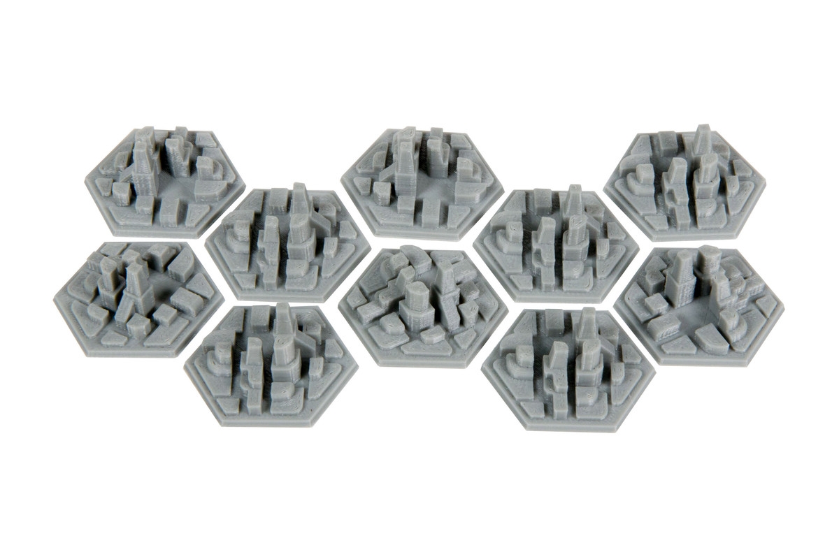 10 pack of 3D Major City Colony Design ideal for Terraforming Mars