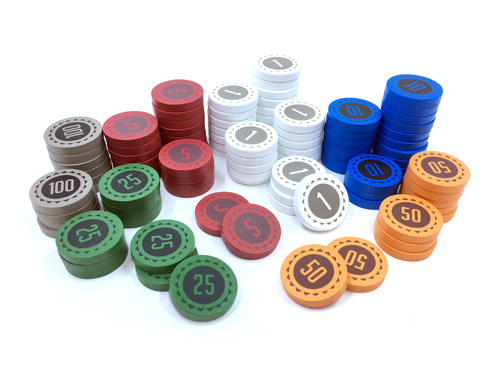 100-Piece Small Set of Wooden Money Discs