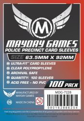 100x Mayday Games Standard Police Precinct Sleeves (63.5 x 92mm MM) MDG7128