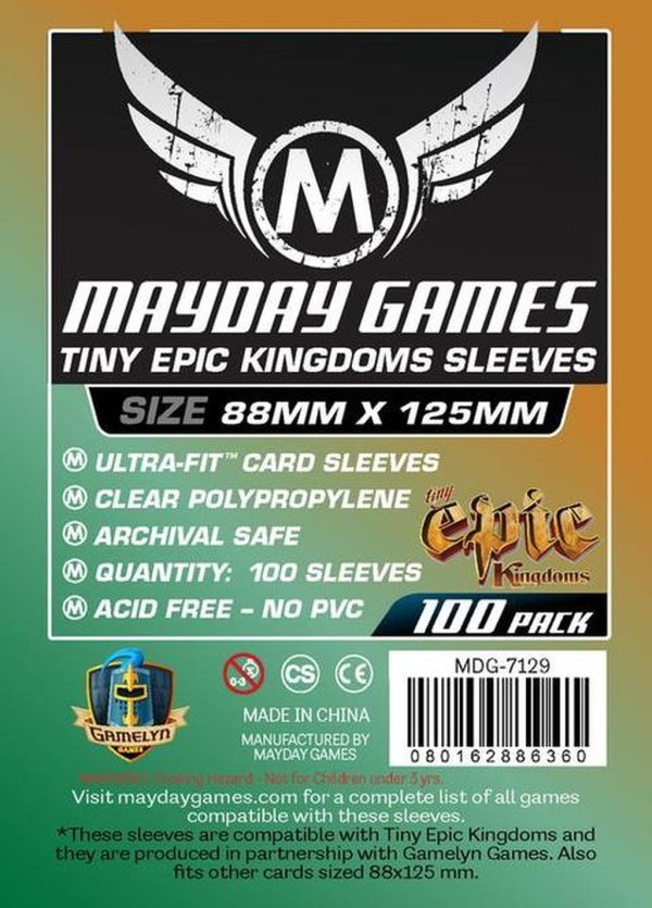 100 Mayday Games Standard Custom Tiny Epic Kingdoms Sleeves (88 X 125 MM) MDG7129