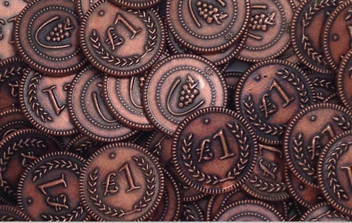 12 Metal 1 lira copper coins