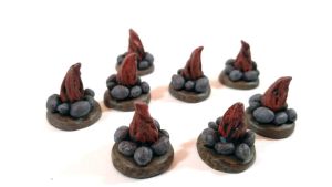 12x Realistic Fire tokens for Scythe