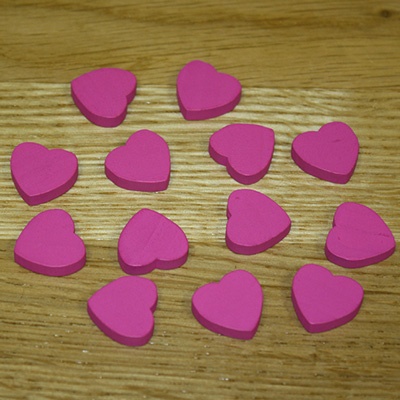 13 pink wooden heart token pack for Love Letter