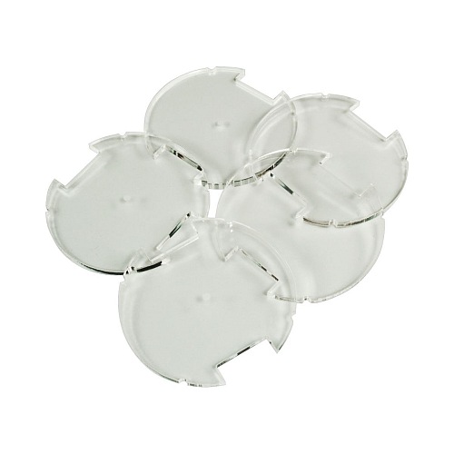 50mm Circular Notched Bases Compatible with SW: Legion, 3mm Clear (5)