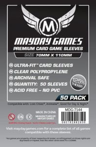 50x Mayday Games Premium Magnum silver Card Sleeves #2: 70x110mm Sleeves for Lost Cities and more (MDG7144)