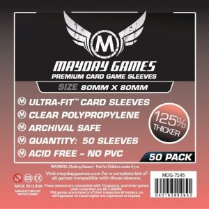 50x Mayday Games Premium Medium Square Card Sleeves ( 80x80mm ) MDG7145