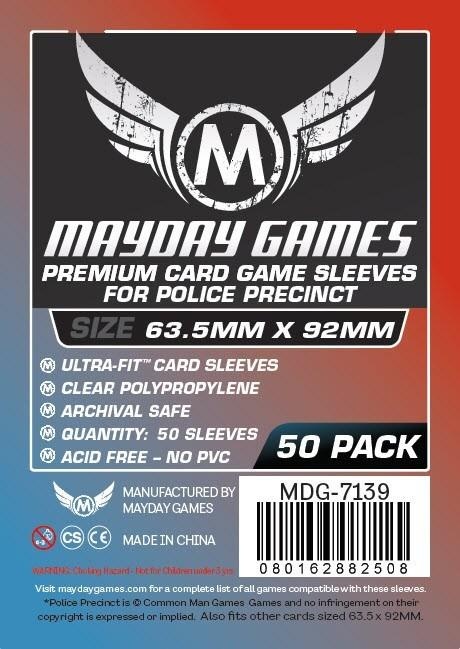 50x Mayday Games Premium Police Precinct sleeves 63.5x92mm MDG7139