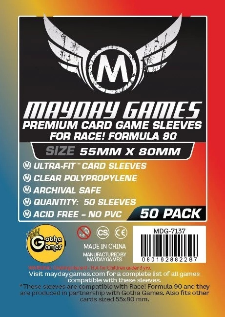 50x Mayday Games Premium Race Formula 90 sleeves 55x80mm MDG7137