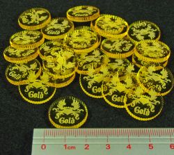 Bag of 26x gold coin acrylic tokens for A Game of Thrones LCG 2nd Edition LCG
