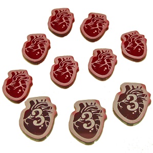 Red Acrylic Health Token Set for Arkham Horror LCG