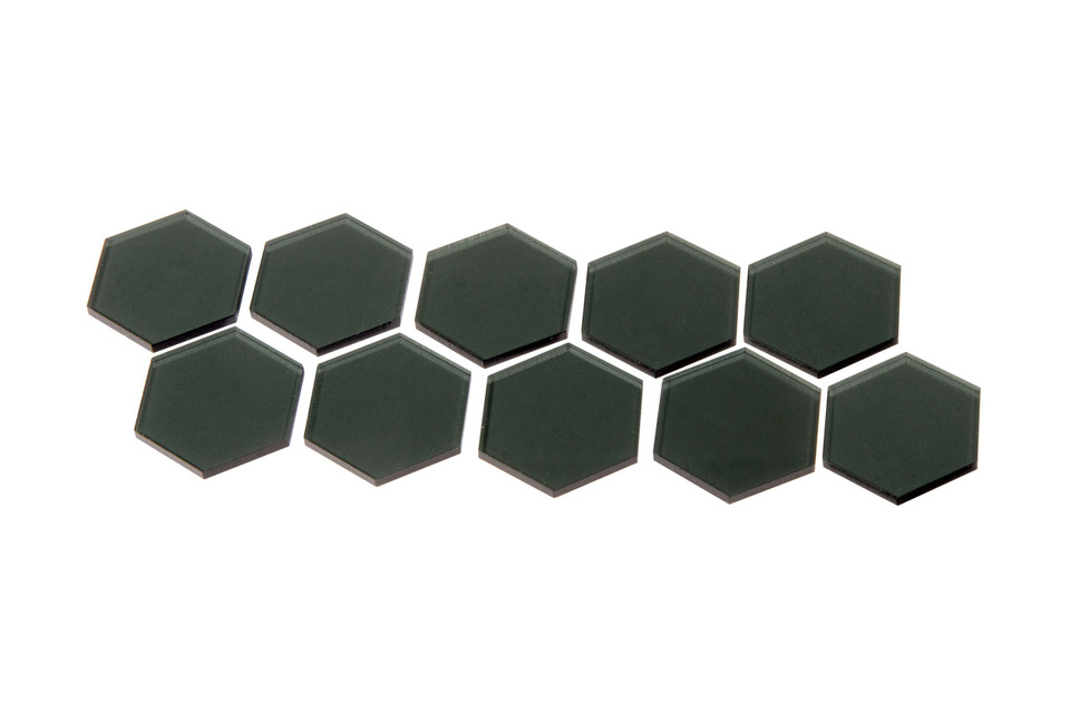 Transparent Grey 34mm Hex Tiles for Terraforming Mars