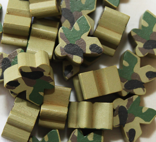 Forest green camouflage Carcassonne meeples