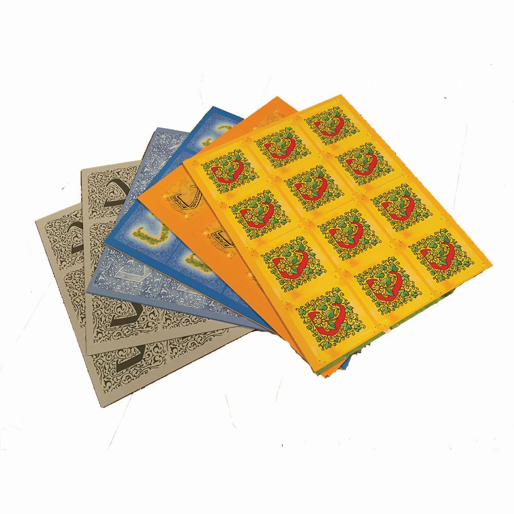 Sheet of 12 blank Carcassonne South Seas tiles