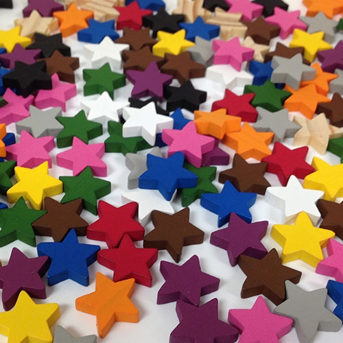 Black 15mm wooden star