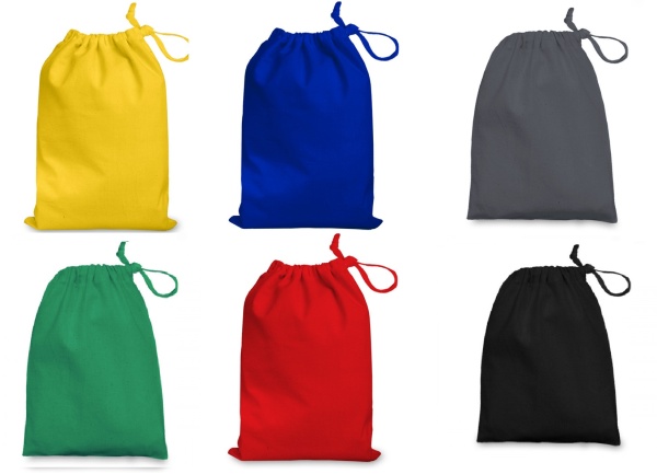 Dark Green Medium cotton bag with drawstring