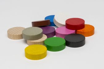 Yellow 25 x 7mm wooden discs