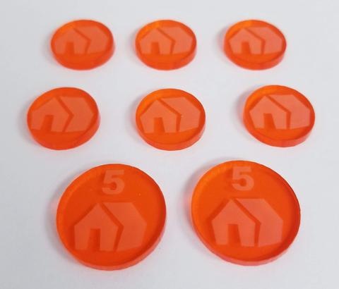 Acrylic Resource Tokens compatible with Terraforming Mars Expansion: Colonies