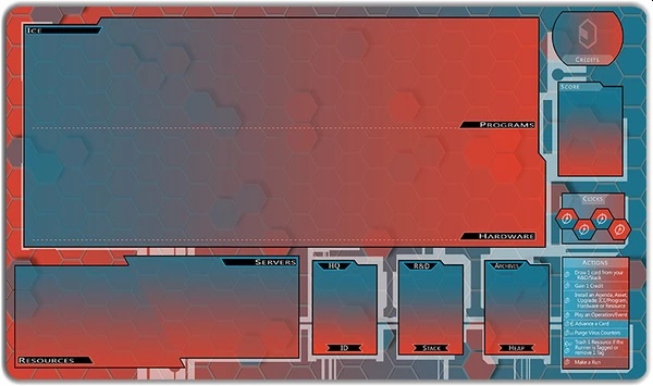 Android Netrunner Red Blue Alternate Playmat